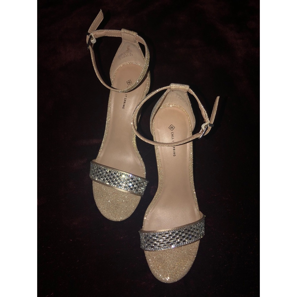 Gold mesh Glitter Heels